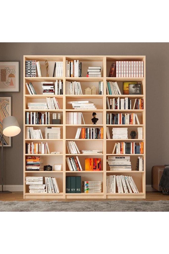 Akça Ağaç Kitaplık K-23 %100 MDFLAM