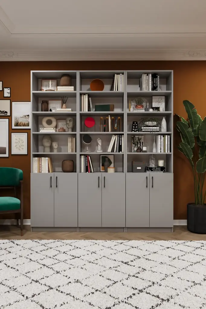 Kül Gri Kapaklı Kitaplık %100 MDFLAM K-52