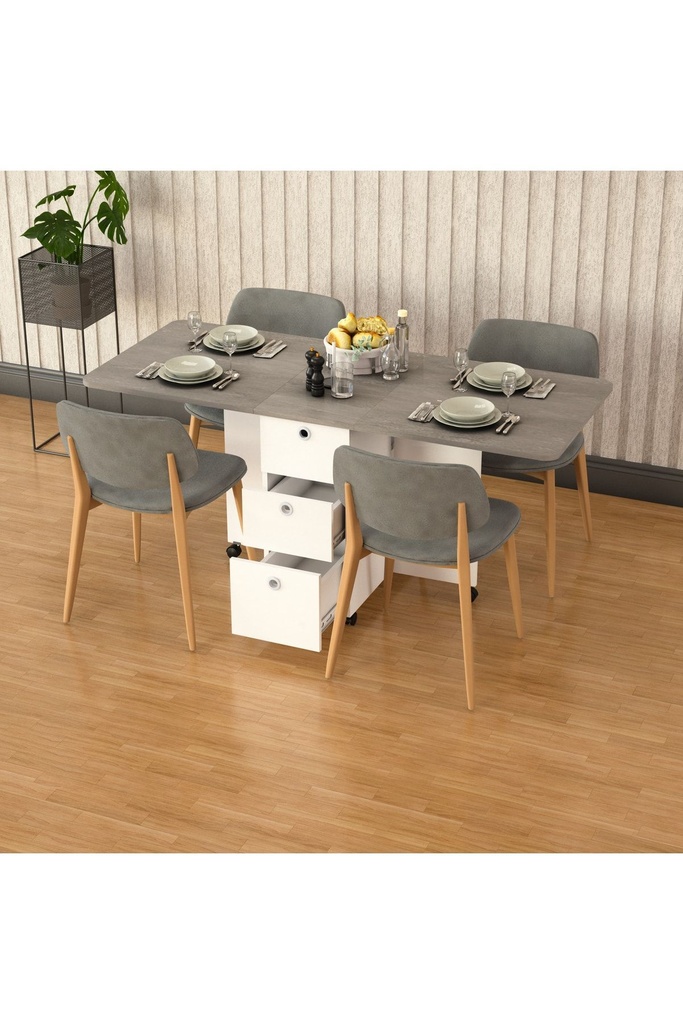 Katlanır Mutfak Masası Retro Gri KM-01