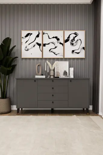 [KNSL04] 2 Kapaklı 4 Çekmeceli Konsol KNSL-04