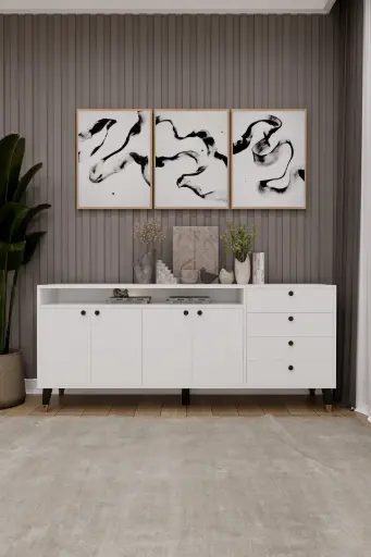 [KNSL06] 4 Kapaklı 4 Çekmeceli Konsol KNSL-06