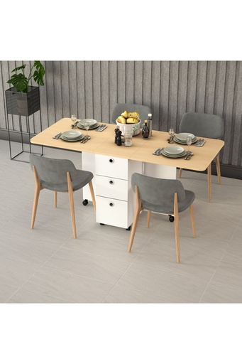 [KM09] Katlanır Mutfak Masası Akça Ağaç %100 MDFLAM KM-09