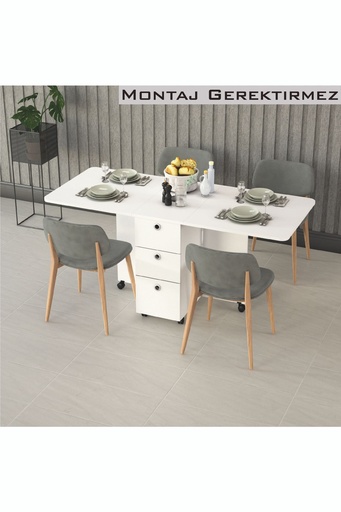 [KM100] Katlanır Mutfak Yemek Çalışma Masası %100 MDFLAM KM-100