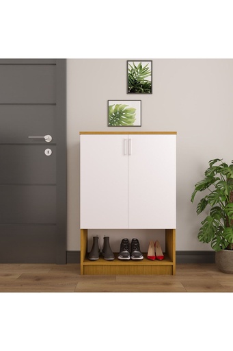 [A10] Beyaz & Afrika Ceviz Ayakkabılık A-10