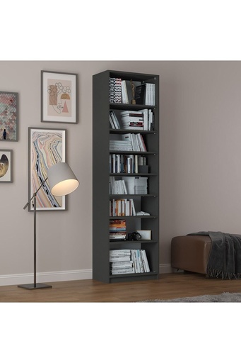 [K08] Koyu Gri Kitaplık %100 MDFLAM K-08