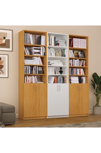 [K60] Afrika Ceviz & Beyaz Kitaplık Asra K-60