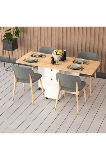 [KM02] Katlanır Mutfak Masası Safir Meşe Km-02