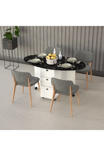 [KM07] Royal Mermer Katlanır Mutfak Masası KM-07