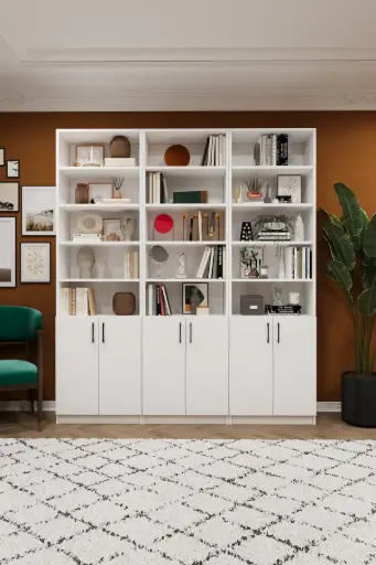 [K50] Beyaz Kapaklı Kitaplık %100 MDFLAM K-50