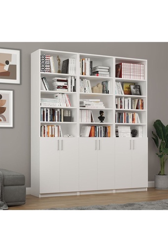 [K50] Beyaz Kapaklı Kitaplık %100 MDFLAM K-50