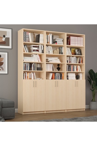 [K53] Akça Ağaç Kapaklı Kitaplık K-53 (MDFLAM)