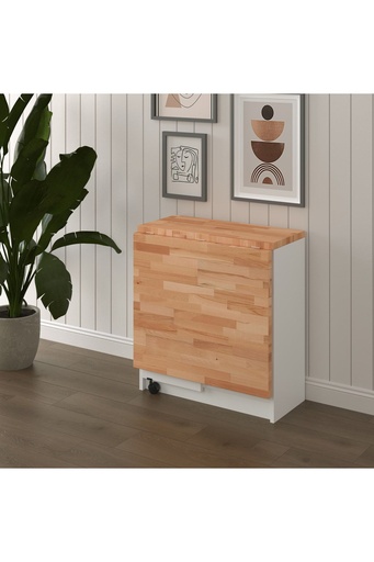 [KM27] Masif Ahşap Tablalı Katlanır Masa - Çalışma Yemek Mutfak Masası ASRA TREND KM-27 KAYIN