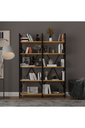 [METALK02] 6 Raflı Metal Kitaplık İki Modül