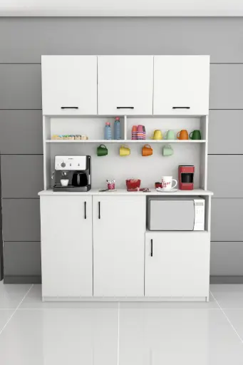 [KAHVE03] %100 MDFLAM Kahve Köşesi Çok Amaçlı Mutfak Dolabı KAHVE03