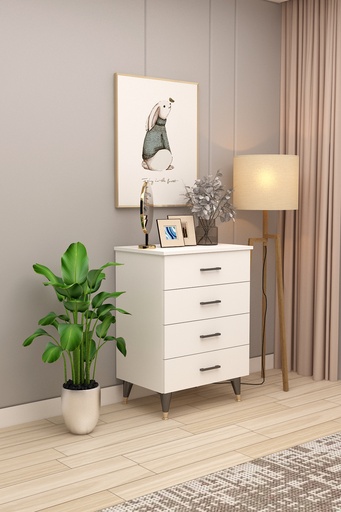 [ŞF01] Asra Trend %100 MDFLAM 4 ÇEKMECELİ ŞİFONYER 65cm