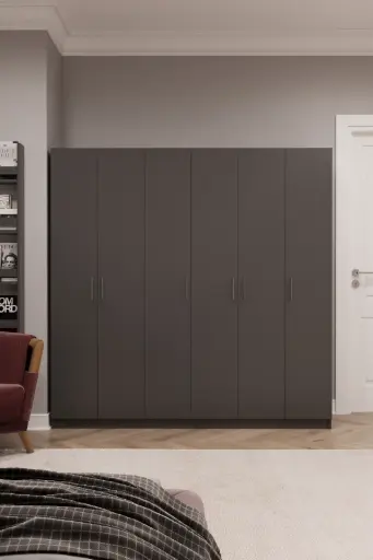 [G06] 6 Kapaklı 180cm Gardrop %100 MDFLAM G-06