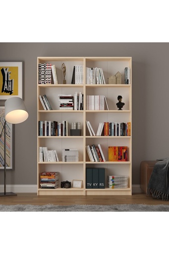 [K003] 5 Raflı (5 BÖLMELİ) 2 Modüllü Kitaplık Çalışma Odası Ofis Modern Dekoratif Kitaplık