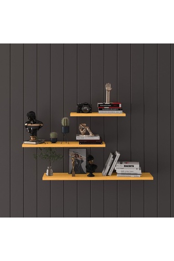 Modern Organizer Düzenleyici Dekoratif Kitaplık Banyo Mutfak 3'lü Duvarrafı