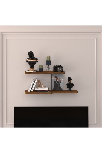 [DRF03] Doğal Modern Organizer Düzenleyici 2'li Kıvrımlı Dekoratif Kitaplık Banyo Mutfak Duvar Rafı